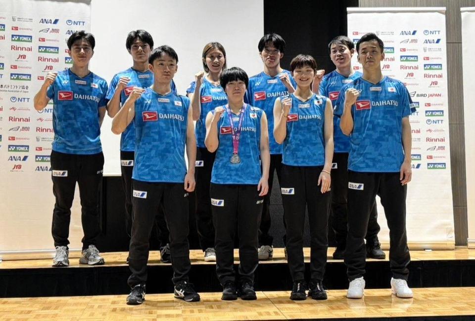 バドミントン世界選手権が行われたインドから帰国した日本代表