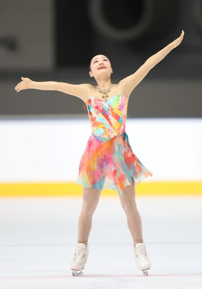 女子ＦＳ、演技する島田麻央（撮影・伊藤笙子）
