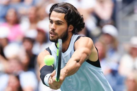 　男子シングルスで準々決勝進出を決めたカルロス・アルカラス＝ニューヨーク（ゲッティ＝共同）