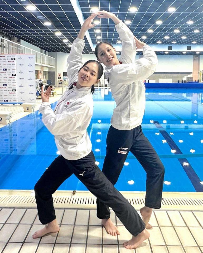 　合宿を公開した（左から）佐藤友花と比嘉もえ