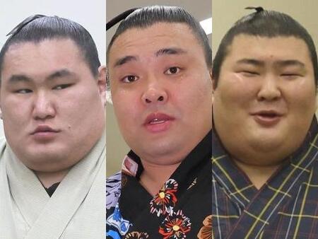 （左から）豊昇龍、霧島、熱海富士