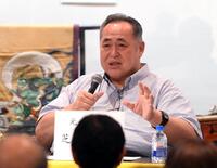 トークショーを行った芝田山親方（撮影・堀内翔） 