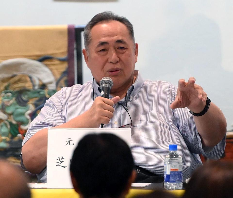 トークショーを行った芝田山親方＝両国国技館（撮影・堀内翔）