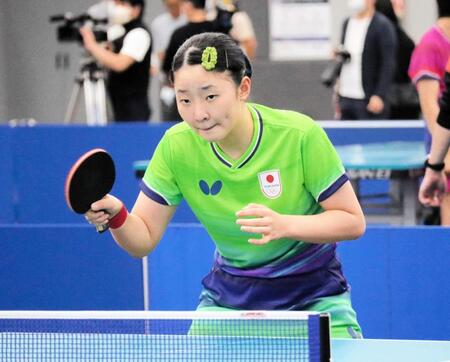公開練習に参加した張本美和