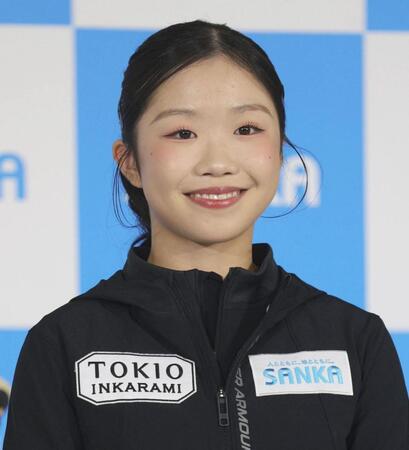 会見に出席した中井亜美（撮影・佐々木彰尚）