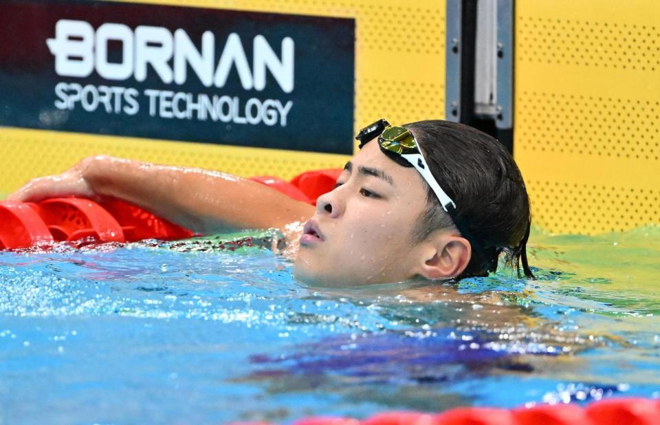 男子２００メートル個人メドレー決勝　レースを終えた小島夢貴