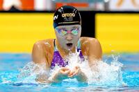 女子２００メートル個人メドレー決勝　３位だった成田実生の平泳ぎ