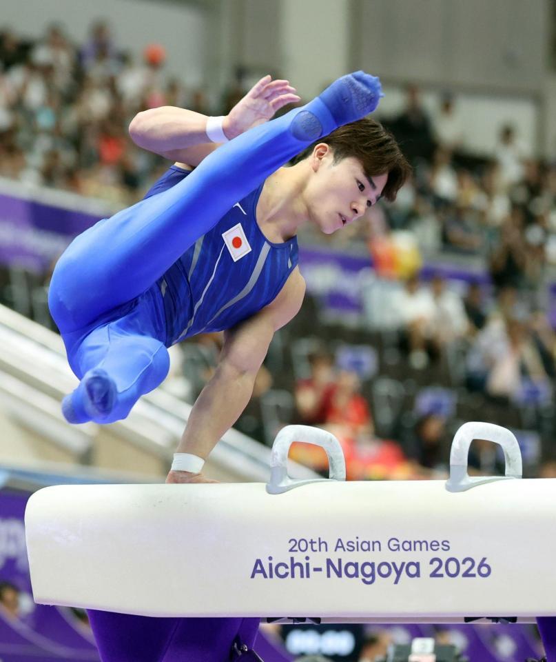 男子個人総合　岡慎之助のあん馬