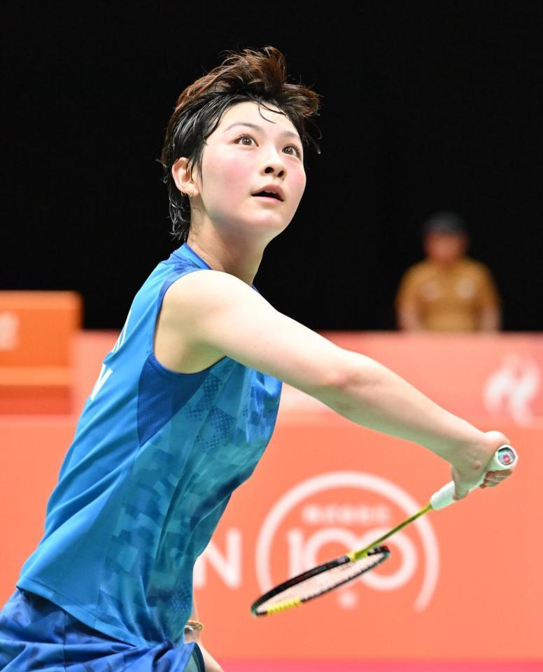 インド選手と対戦する宮崎友花