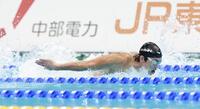 男子１００ｍバタフライ決勝を泳ぐ光永翔音（撮影・伊藤笙子）