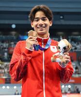 男子２００ｍ自由形で銅メダルを獲得した村佐達也（撮影・伊藤笙子）