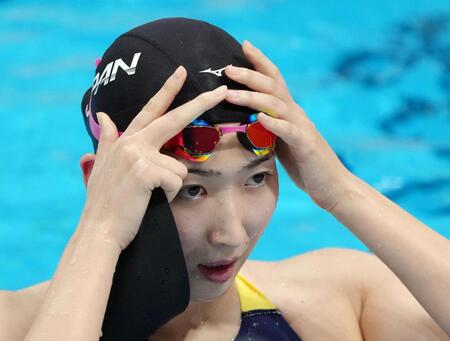 女子５０メートルバタフライ予選を終えた池江璃花子
