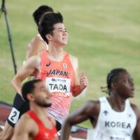 男子１００メートル準決勝でゴールし、さえない表情の多田修平（撮影・中田匡峻）
