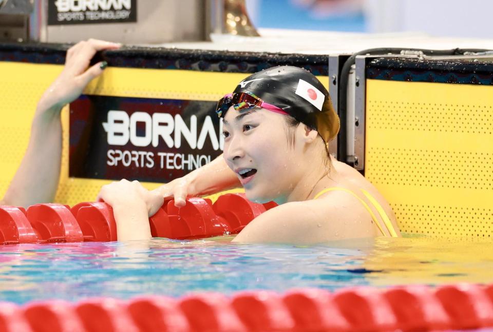 女子５０ｍバタフライ決勝、３位に入った池江璃花子（撮影・伊藤笙子）