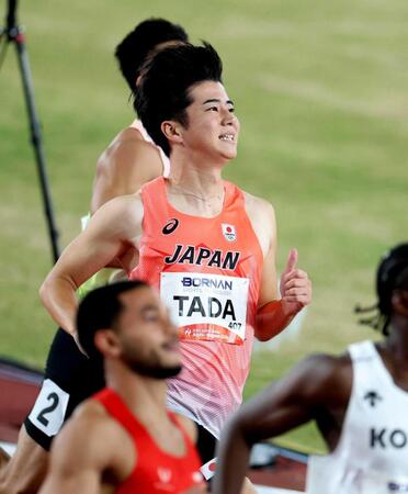 　男子１００メートル準決勝、６着に終わりさえない表情の多田修平（撮影・中田匡峻）