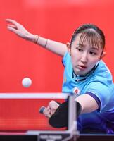 女子シングルス３回戦　香港選手と対戦する早田ひな　