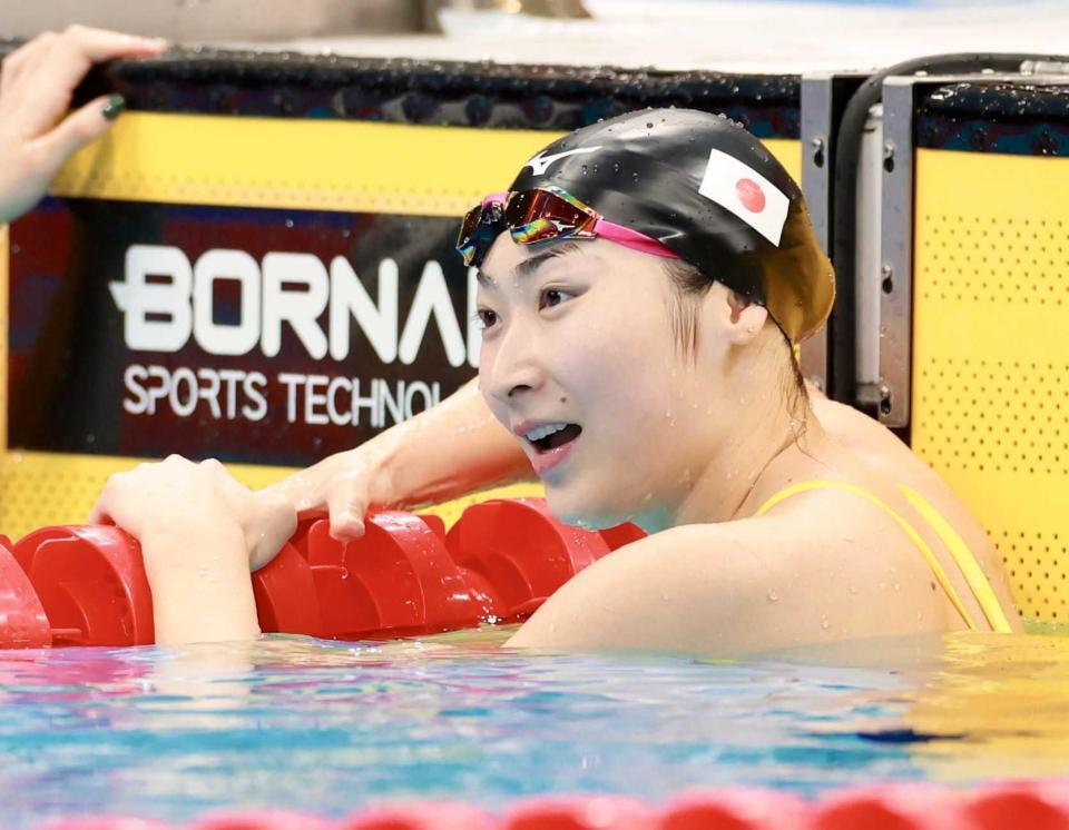 　女子５０メートルバタフライ決勝で３位に入った池江璃花子（撮影・伊藤笙子）