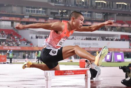 男子４００メートル障害決勝　力走する後藤大樹　