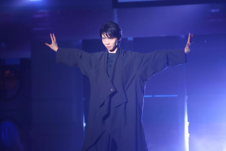 新製品発表会に登場した羽生結弦さん（撮影・石井剣太郎）