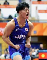 ８７キロ級決勝で勝利した吉田泰造＝９月３０日