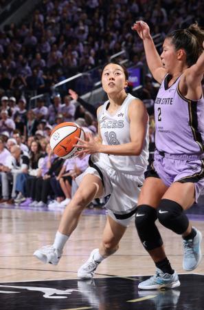 　バルキリーズ戦に出場したエースズの山本麻衣＝４日、サンフランシスコ（ＮＢＡＥ・ゲッティ＝共同）