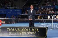 引退セレモニーをした錦織圭（撮影・佐々木彰尚）