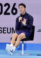 引退記念イベントに登場した錦織圭（撮影・伊藤笙子）