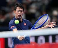 イベントで特別マッチを戦った錦織圭（撮影・伊藤笙子）