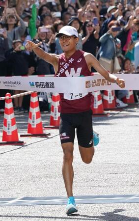 ゴールする早大・工藤（撮影・高部洋祐）