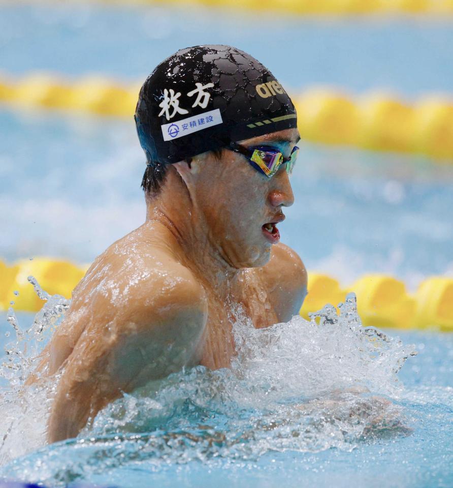 　男子２００メートル平泳ぎを短水路日本新の２分０秒１２で制した大橋信