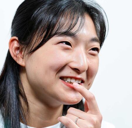 　インタビューに答える坂本花織さん