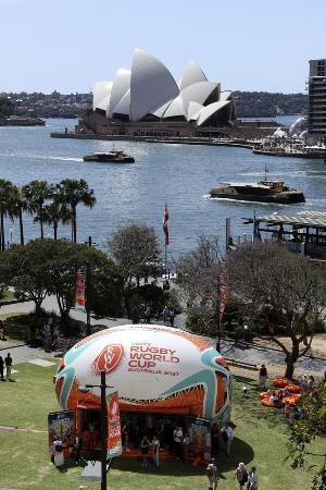　ラグビーＷ杯開幕１年前イベントの会場＝１日、シドニー（ワールドラグビー提供・ゲッティ＝共同）