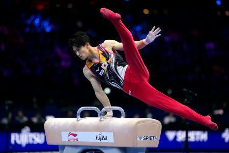 　男子種目別あん馬決勝　演技する橋本大輝＝ロッテルダム（共同）