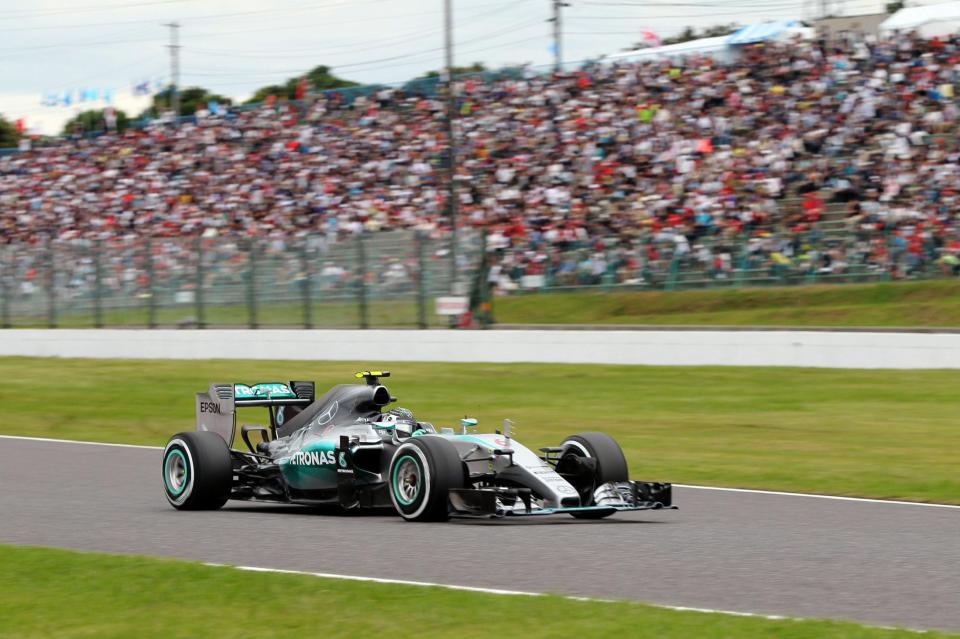 予選トップのメルセデスのニコ・ロズベルグ＝鈴鹿サーキット（撮影・神子素慎一）