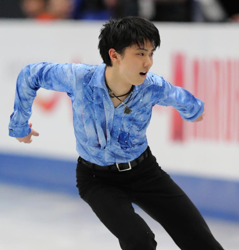 羽生結弦のＳＰ（撮影・内山田正夫） 