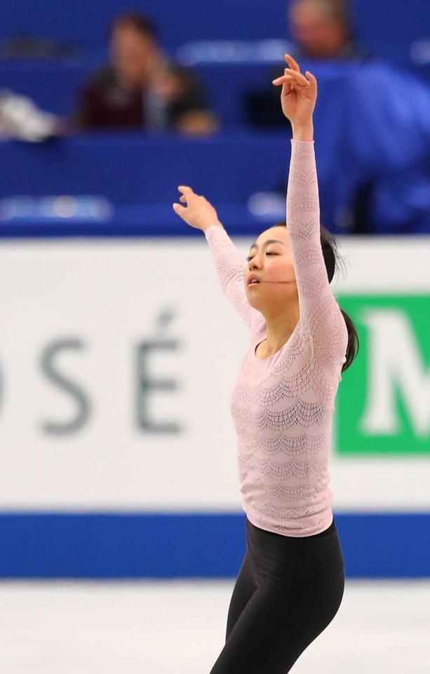 公式練習で調整する浅田真央　※※　＝さいたまスーパーアリーナ