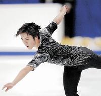 男子ＳＰで演技する宇野昌磨（撮影・開出牧）