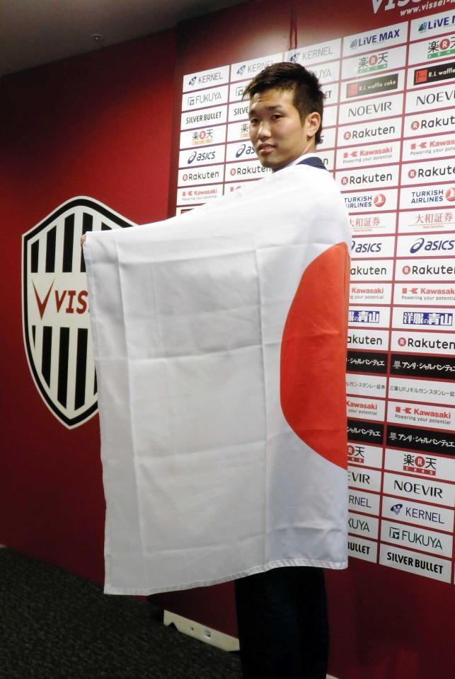 　サッカーのリオデジャネイロ五輪代表に選出されたＪ１神戸のＤＦ岩波