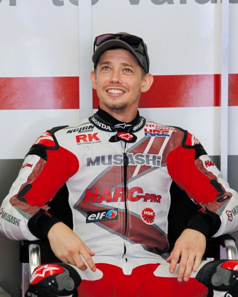 　１２年ぶりの鈴鹿に笑顔のＭｕＳＡＳＨｉ　ＲＴ　ＨＡＲＣ-ＰＲＯ．のケーシー・ストーナー＝鈴鹿サーキット（撮影・神子素慎一）