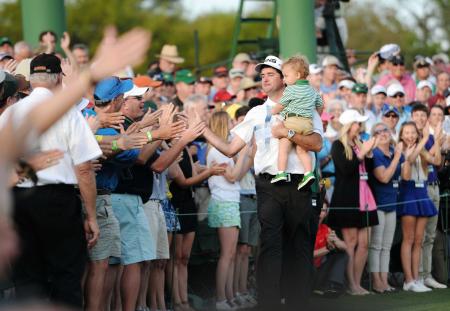 　２年ぶり２度目の優勝を決めたバッバ・ワトソン（共同）