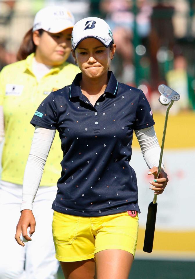 　ホールアウトした宮里藍。通算１オーバーで４２位（共同）