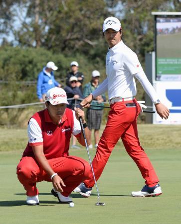 松山、石川組は４打差１０位 男子ゴルフＷ杯第１日