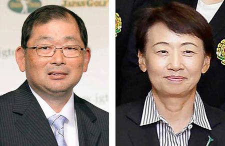 　中嶋常幸（左）と森口祐子