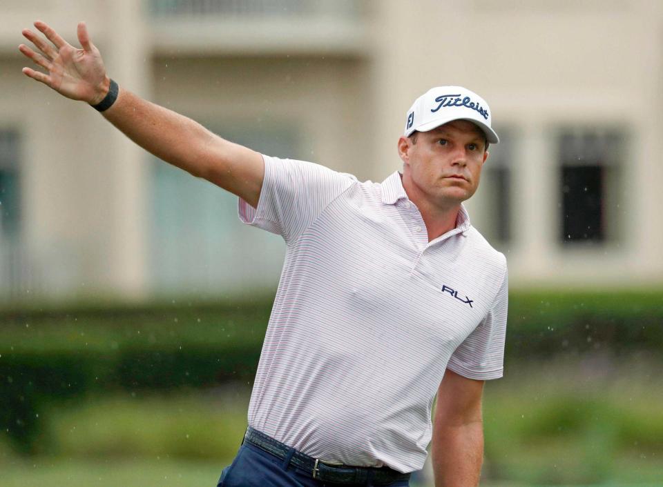 　１８日の第１ラウンドでプレーするニック・ワトニー。新型コロナウイルス感染検査で陽性反応を示した（ＡＰ＝共同）