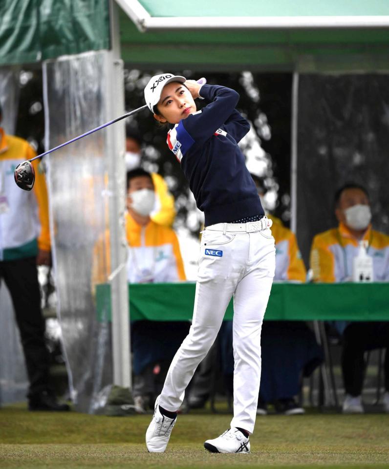 　６７で首位タイ発進の安田祐香（撮影・北村雅宏）