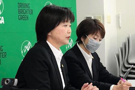 リモート会見に出席した小林浩美会長（ＪＬＰＧＡ提供）