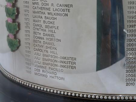 　台座に刻印された服部道子の名前