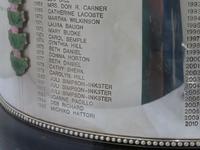 　台座に刻印された服部道子の名前