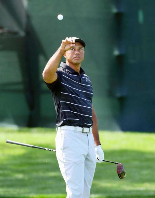 ウッズ　オーガスタ入り練習開始　４５分間汗を流しデイとも談笑交わす