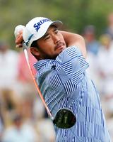 　３番でティーショットを放つ松山英樹